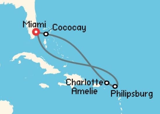 Itinerario del Crucero Caribe desde Miami Royal Caribbean