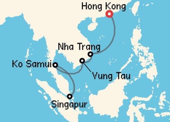 Itinerario del Crucero Asia desde Hong Kong Costa Cruceros