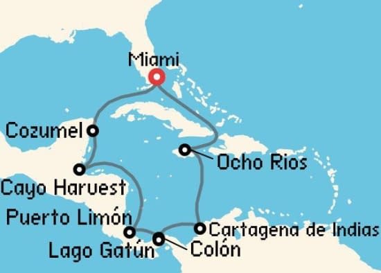 Itinerario del Crucero Caribe desde Miami Norwegian Cruise Line