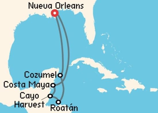 Itinerario del Crucero Caribe desde Nueva Orleans Norwegian Cruise Line