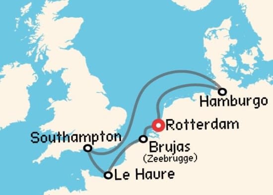 Itinerario del Crucero Báltico y Norte de Europa desde Rotterdam MSC Cruceros