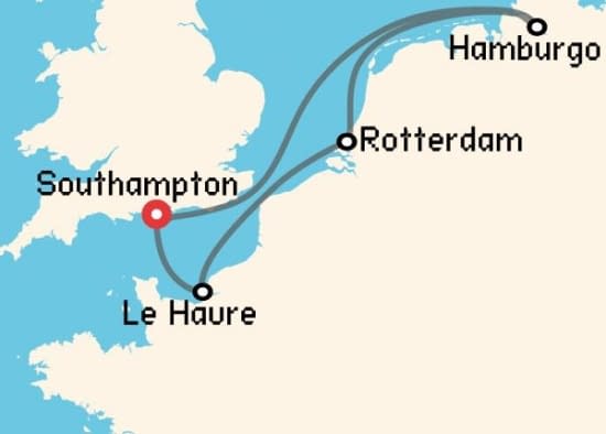 Itinerario del Crucero Báltico y Norte de Europa desde Southampton MSC Cruceros