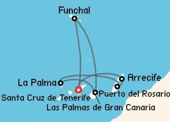 Itinerario del Crucero Islas Canarias desde Santa Cruz de Tenerife MSC Cruceros