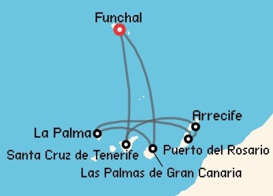 Itinerario del Crucero Islas Canarias desde Funchal - Madeira MSC Cruceros