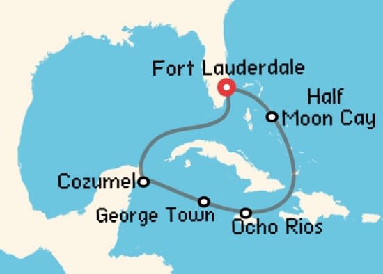 Itinerario del Crucero Caribe desde Fort Lauderdale Holland America