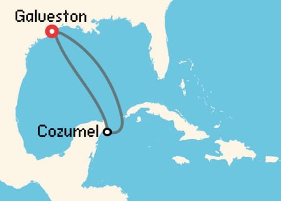 Itinerario del Crucero Caribe desde Galveston Carnival Cruise Lines
