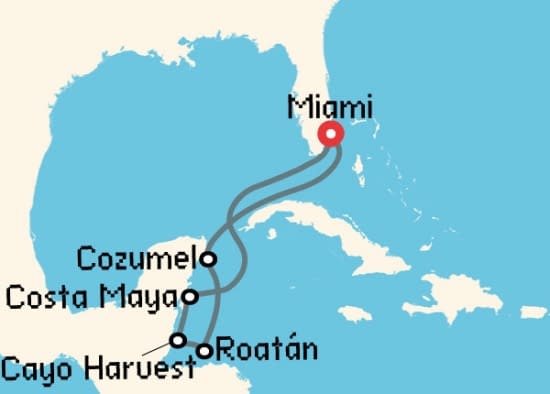 Itinerario del Crucero Caribe desde Miami Regent Seven Seas Cruises