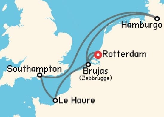 Itinerario del Crucero Báltico y Norte de Europa desde Rotterdam MSC Cruceros