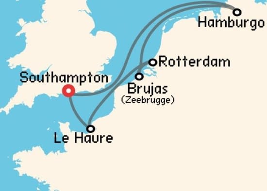 Itinerario del Crucero Báltico y Norte de Europa desde Southampton MSC Cruceros